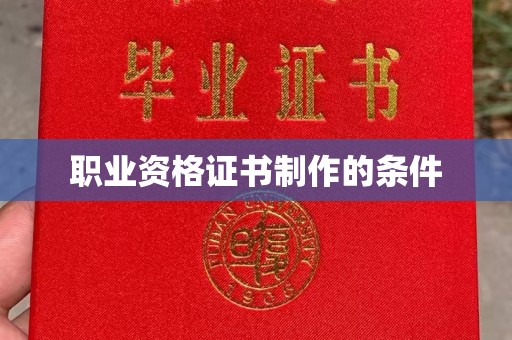 漳平职业资格证书制作的条件